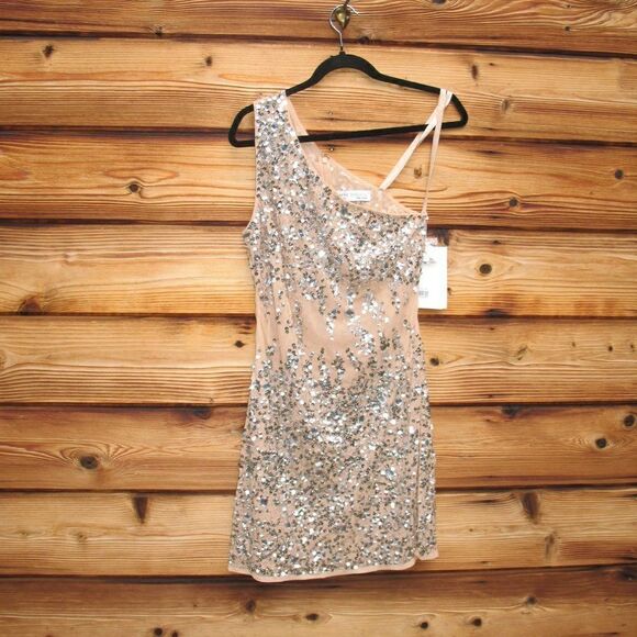 Mac Duggal 93552 Women ONE SHOULDER SHEER HAND BEADED MINI DRESS - Picture 7 of 15